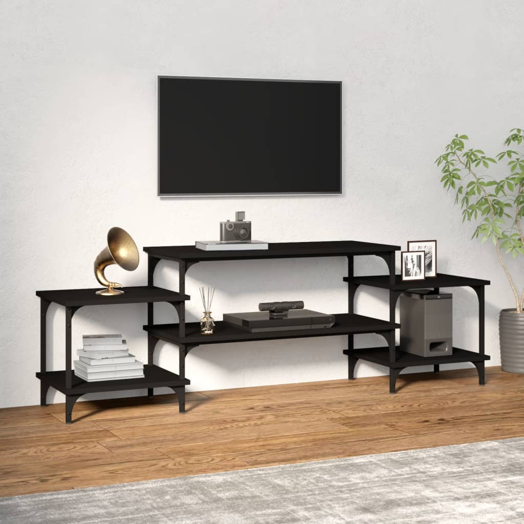 vidaXL Dulap TV, negru, 157x35x52 cm, lemn prelucrat vidaXL Dulap TV, negru, 157x35x52 cm, lemn prelucrat