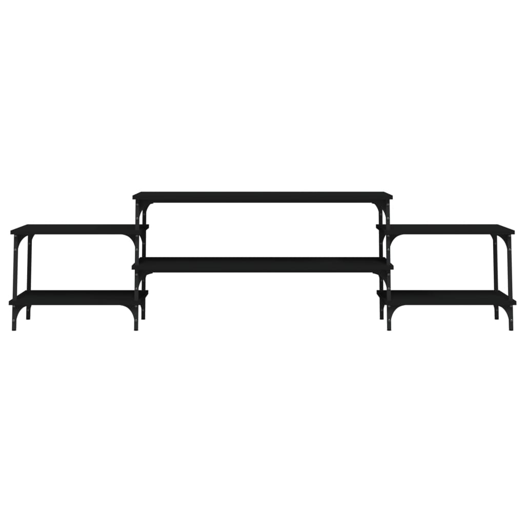 vidaXL Comodă TV, negru, 197x35x52 cm, lemn prelucrat