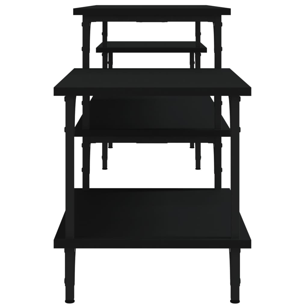 vidaXL Comodă TV, negru, 197x35x52 cm, lemn prelucrat