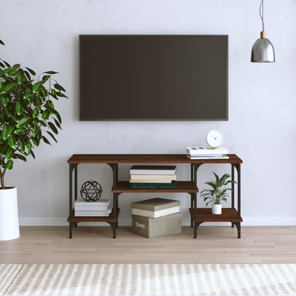 vidaXL Comodă TV, stejar maro, 102x35x45,5 cm, lemn prelucrat