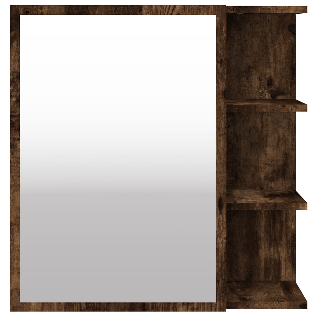 vidaXL Dulap baie cu oglindă stejar fumuriu 62,5x20,5x64 cm lemn vidaXL Dulap baie cu oglindă stejar fumuriu 62,5x20,5x64 cm lemn