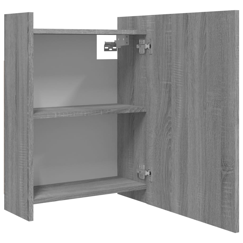 vidaXL Dulap baie cu oglindă gri sonoma 62,5x20,5x64 cm lemn compozit vidaXL Dulap baie cu oglindă gri sonoma 62,5x20,5x64 cm lemn compozit