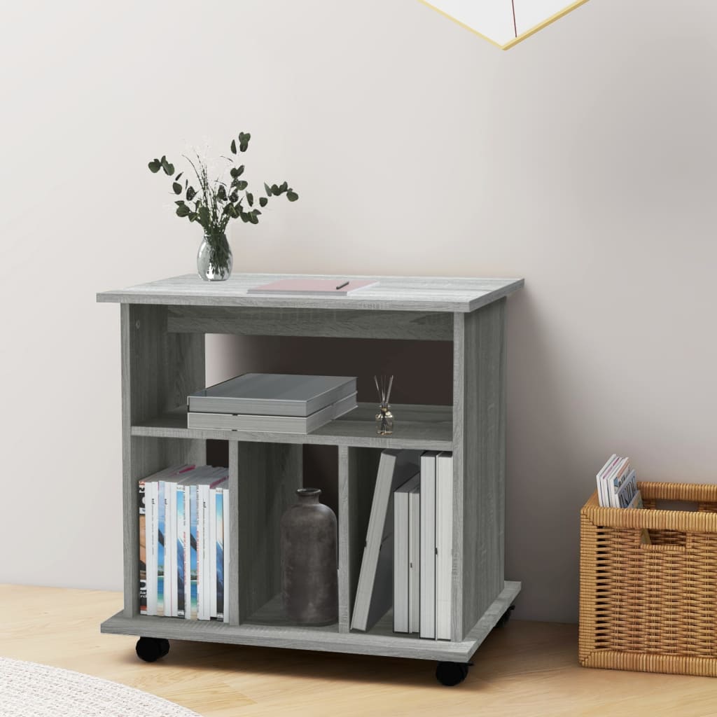 vidaXL Dulap cu roți, gri sonoma, 60x45x60 cm, lemn compozit