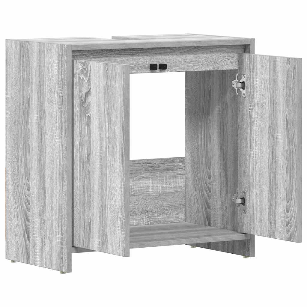 vidaXL Dulap de baie, gri sonoma, 60x33x61 cm, lemn prelucrat