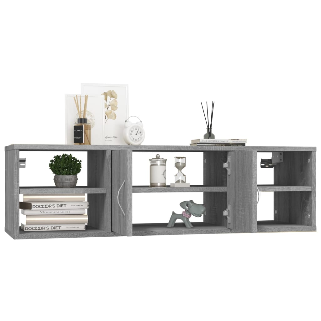 vidaXL Raft de perete, gri sonoma, 102x30x29 cm, lemn compozit