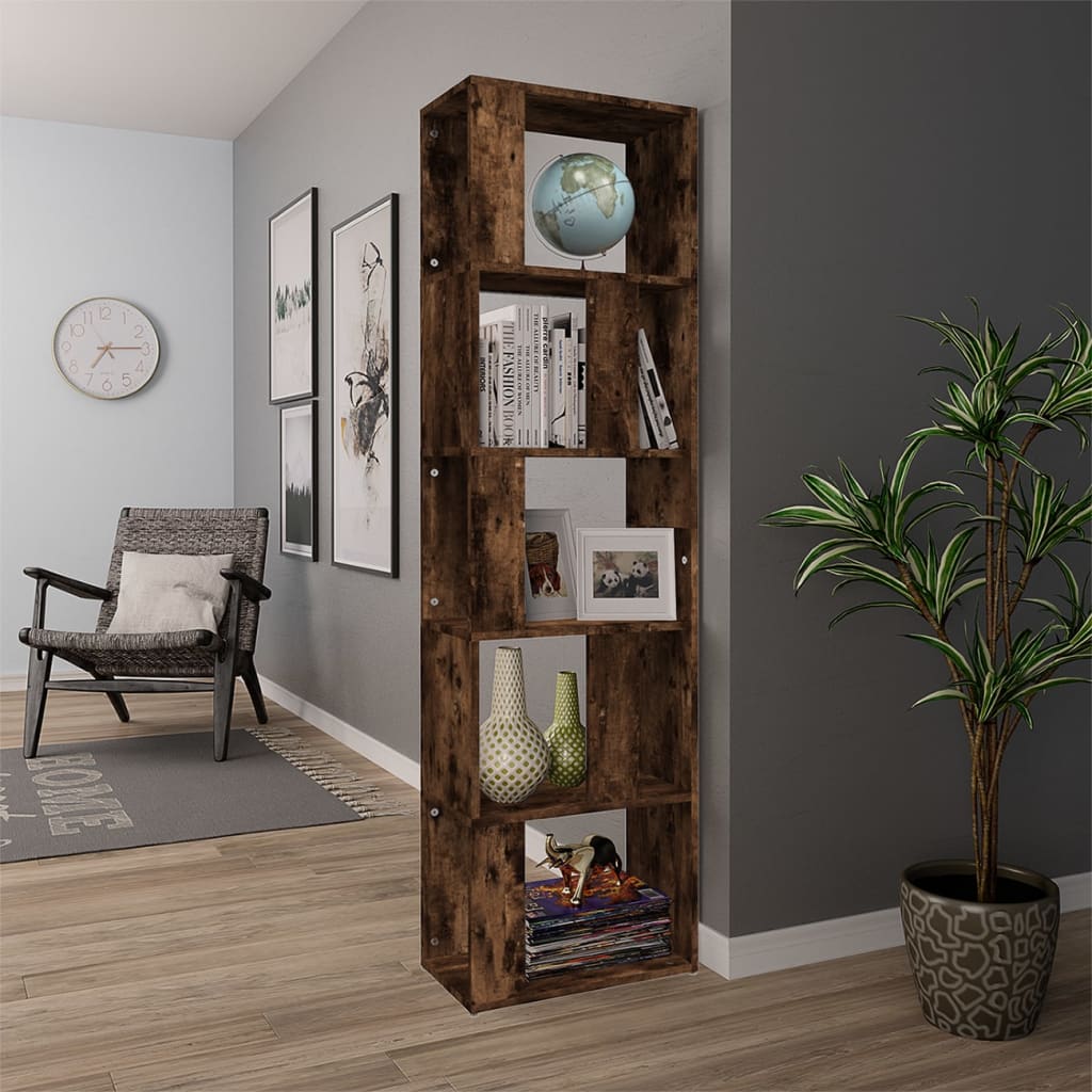 vidaXL Bibliotecă, stejar fumuriu, 45x24x160 cm, lemn compozit