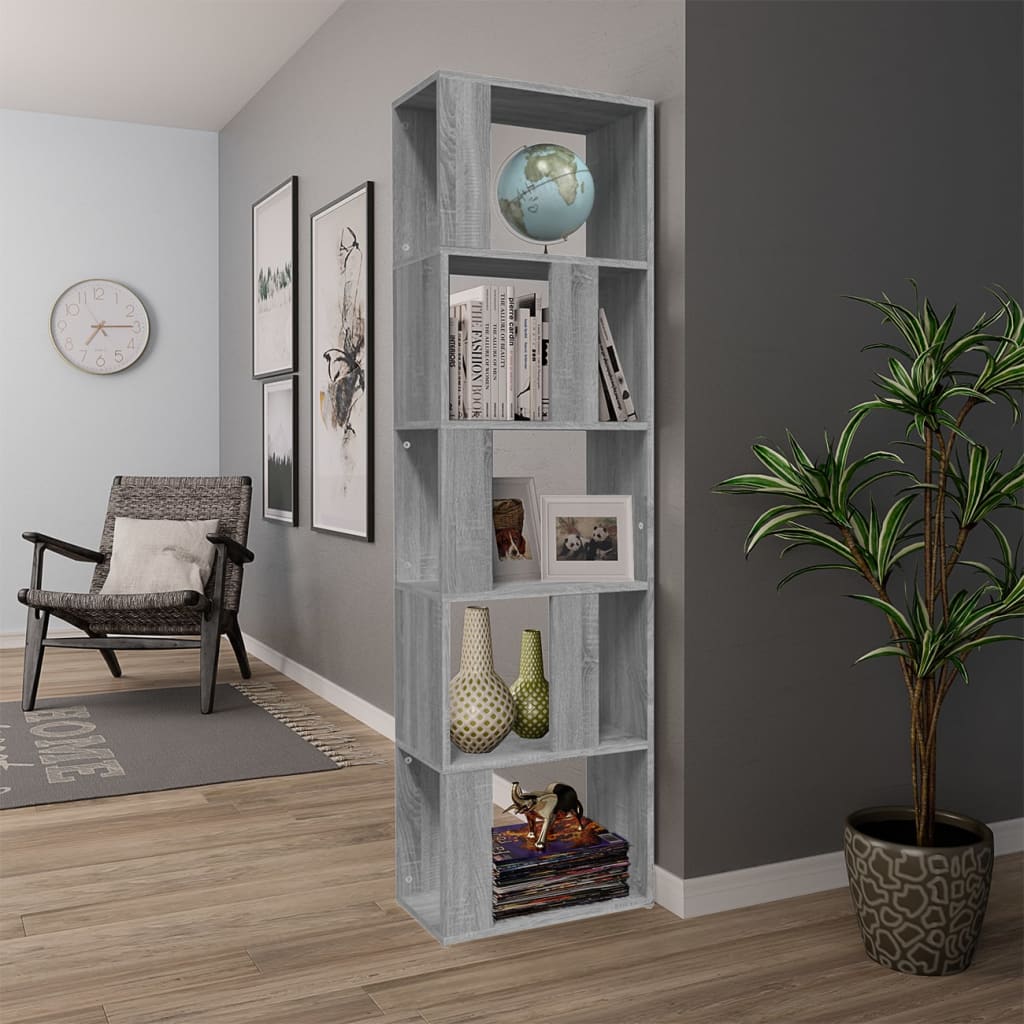 vidaXL Bibliotecă, gri sonoma, 45x24x160 cm, lemn compozit vidaXL Bibliotecă, gri sonoma, 45x24x160 cm, lemn compozit