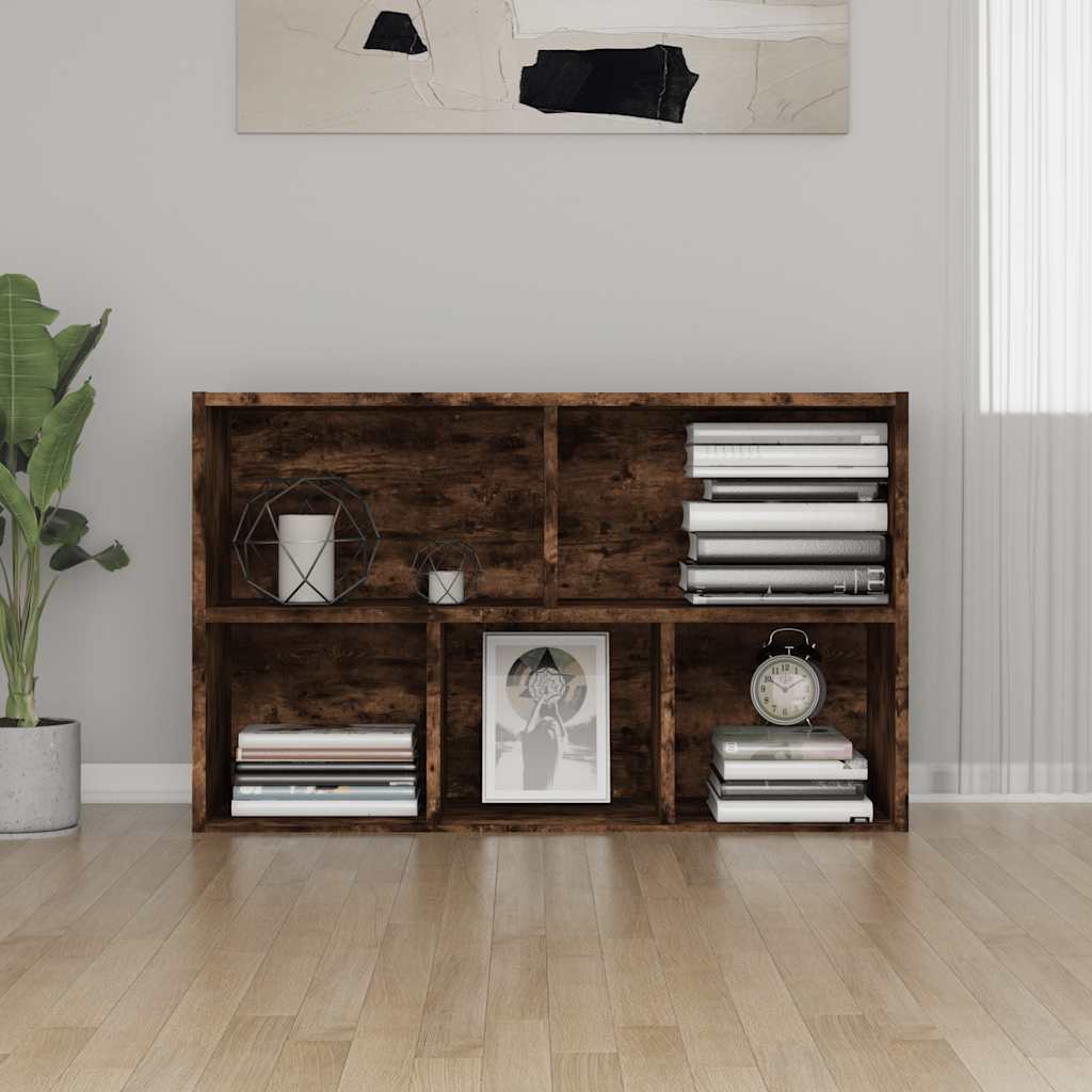 vidaXL Bibliotecă/servantă, stejar afumat, 50x25x80 cm, lemn prelucrat vidaXL Bibliotecă/servantă, stejar afumat, 50x25x80 cm, lemn prelucrat