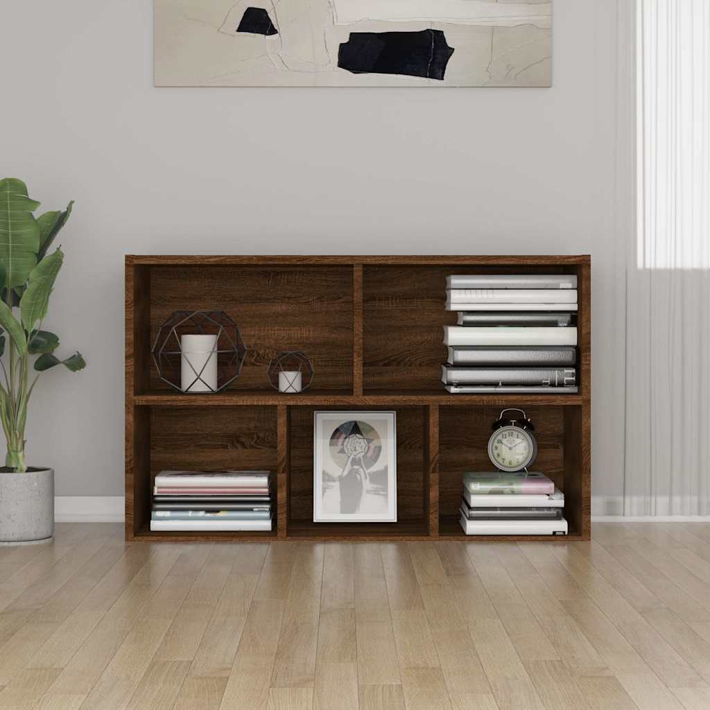 vidaXL Bibliotecă/servantă, stejar maro, 50x25x80 cm, lemn prelucrat vidaXL Bibliotecă/servantă, stejar maro, 50x25x80 cm, lemn prelucrat