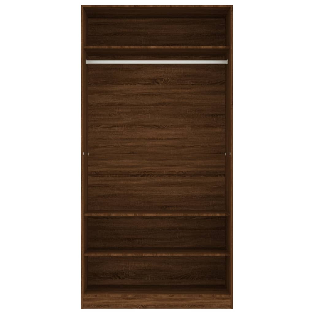 vidaXL Șifonier, stejar maro, 100x50x200 cm, lemn prelucrat
