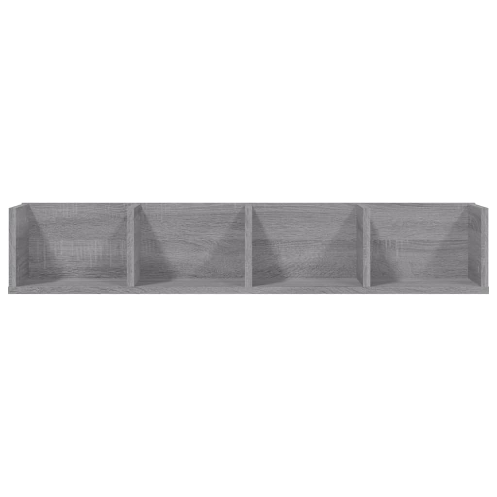 vidaXL Raft de perete CD-uri, gri sonoma, 100x18x18 cm, lemn prelucrat
