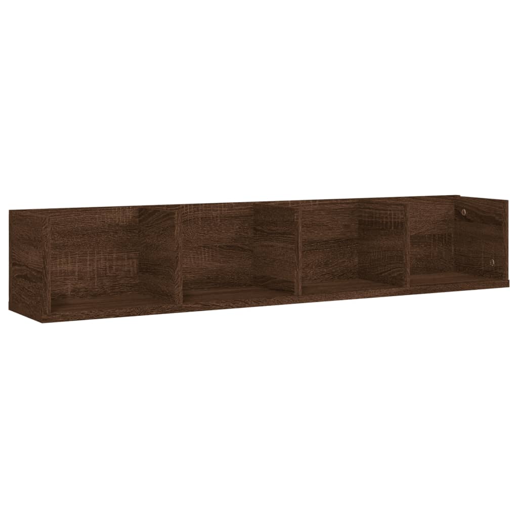 vidaXL Raft de perete CD-uri, stejar maro, 100x18x18 cm lemn prelucrat vidaXL Raft de perete CD-uri, stejar maro, 100x18x18 cm lemn prelucrat