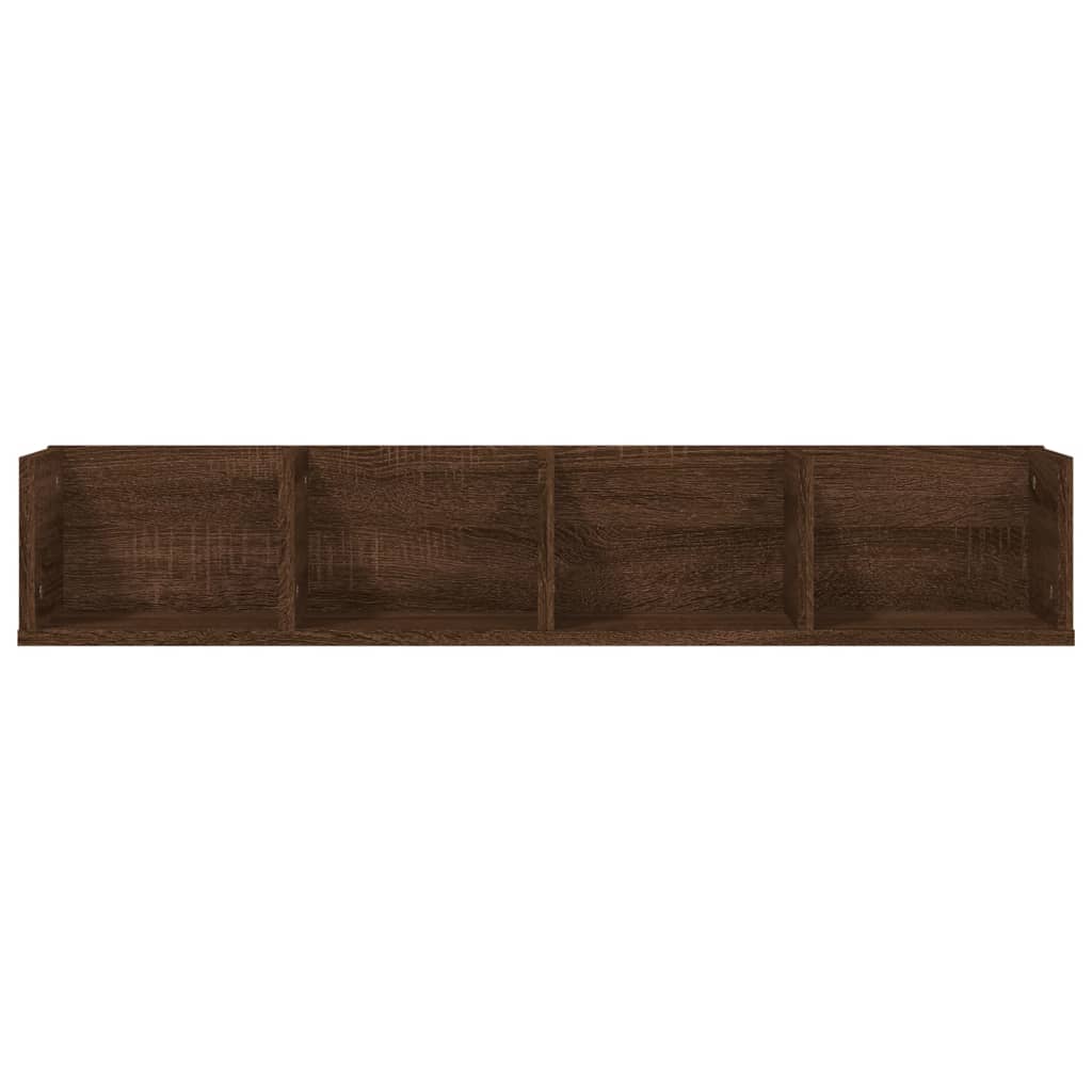 vidaXL Raft de perete CD-uri, stejar maro, 100x18x18 cm lemn prelucrat vidaXL Raft de perete CD-uri, stejar maro, 100x18x18 cm lemn prelucrat