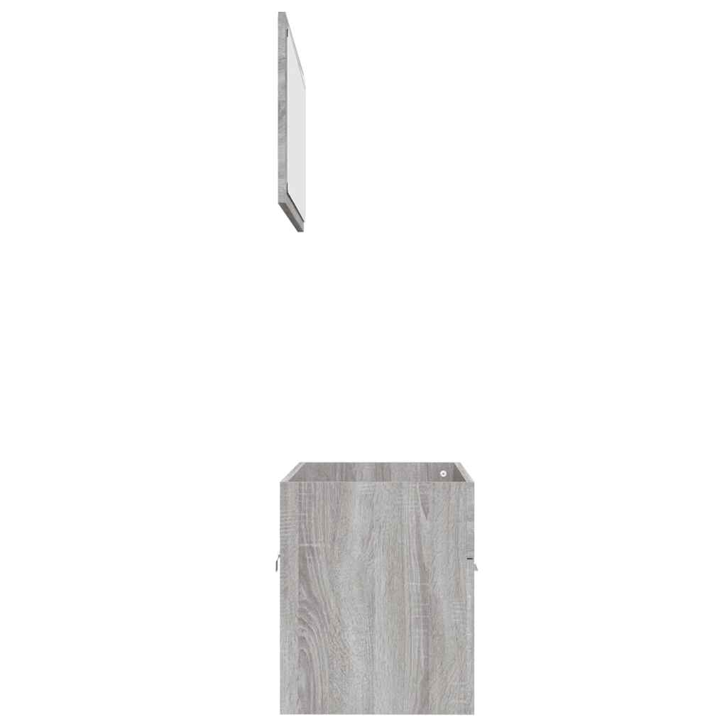 vidaXL Set mobilier de baie, 2 piese, gri sonoma, lemn prelucrat vidaXL Set mobilier de baie, 2 piese, gri sonoma, lemn prelucrat