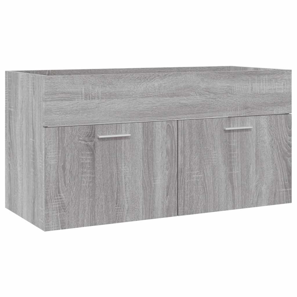 vidaXL Set mobilier de baie, 2 piese, gri sonoma, lemn prelucrat vidaXL Set mobilier de baie, 2 piese, gri sonoma, lemn prelucrat
