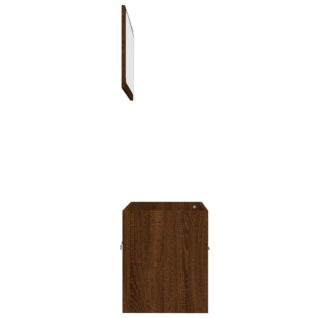 vidaXL Set mobilier de baie, 2 piese, stejar maro, lemn prelucrat vidaXL Set mobilier de baie, 2 piese, stejar maro, lemn prelucrat