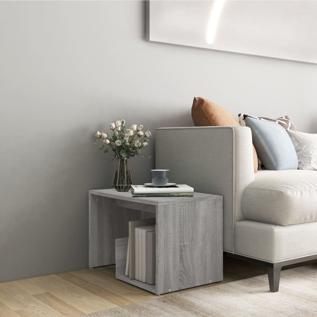 vidaXL Masă laterală, gri sonoma, 59x36x38 cm, lemn compozit vidaXL Masă laterală, gri sonoma, 59x36x38 cm, lemn compozit