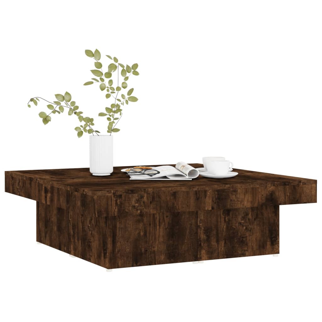 vidaXL Măsuță de cafea, stejar fumuriu, 90x90x28 cm, lemn prelucrat vidaXL Măsuță de cafea, stejar fumuriu, 90x90x28 cm, lemn prelucrat