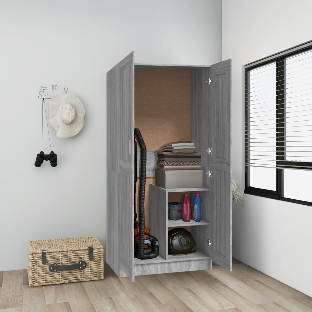 vidaXL Șifonier, gri sonoma, 82,5x51,5x180 cm, lemn prelucrat vidaXL Șifonier, gri sonoma, 82,5x51,5x180 cm, lemn prelucrat
