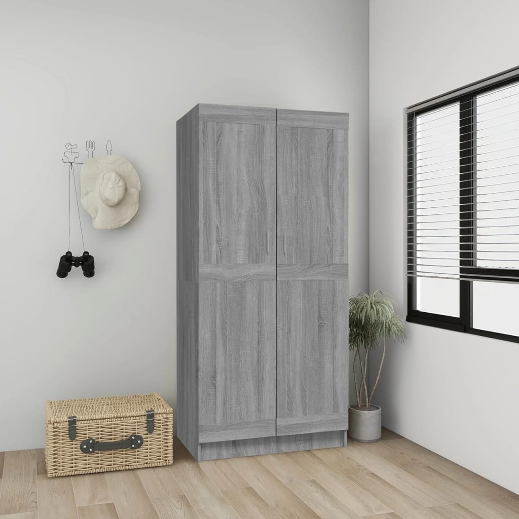 vidaXL Șifonier, gri sonoma, 82,5x51,5x180 cm, lemn prelucrat vidaXL Șifonier, gri sonoma, 82,5x51,5x180 cm, lemn prelucrat