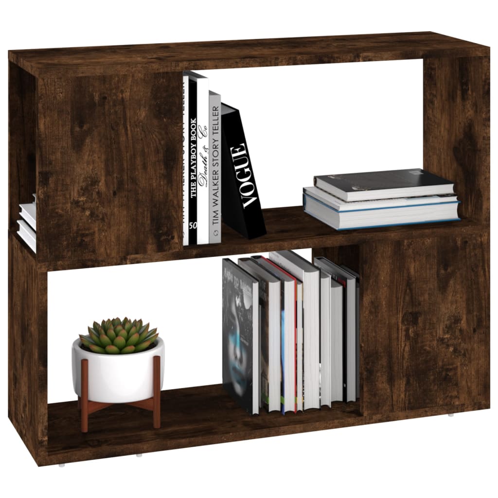 vidaXL Bibliotecă/Separator de cameră, stejar fumuriu, 80x24x63 cm vidaXL Bibliotecă/Separator de cameră, stejar fumuriu, 80x24x63 cm