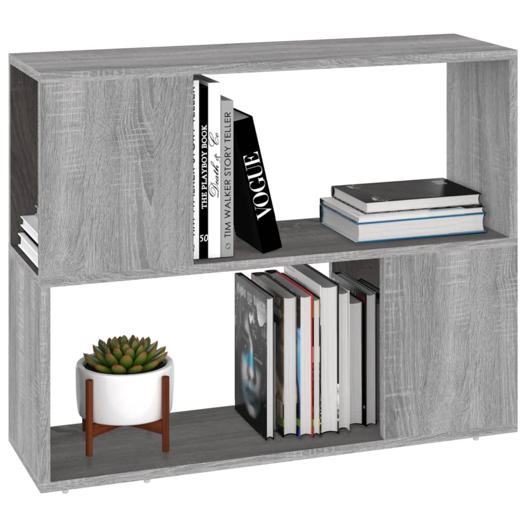 vidaXL Bibliotecă/Separator de cameră, gri sonoma, 80x24x63 cm vidaXL Bibliotecă/Separator de cameră, gri sonoma, 80x24x63 cm