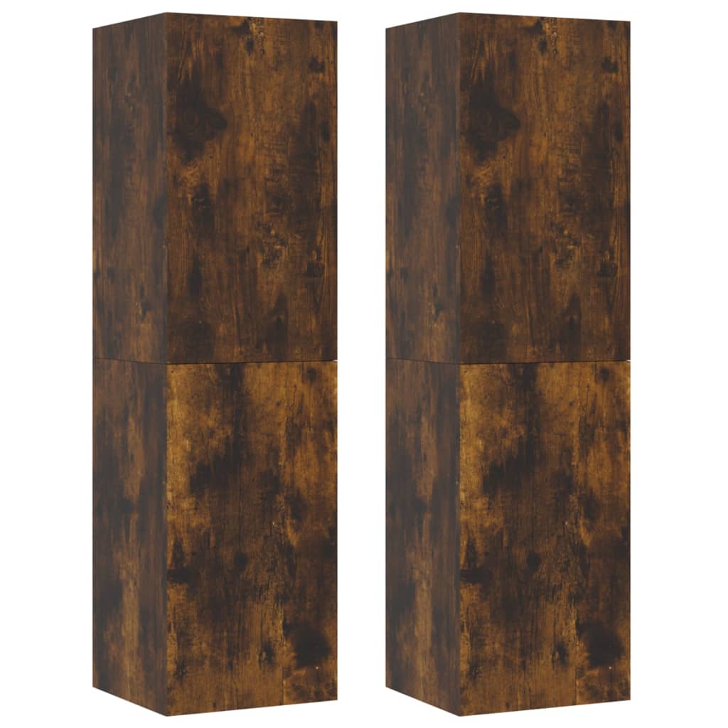 vidaXL Dulapuri TV suspendate, 2 buc., stejar afumat, 30,5x30x110 cm
