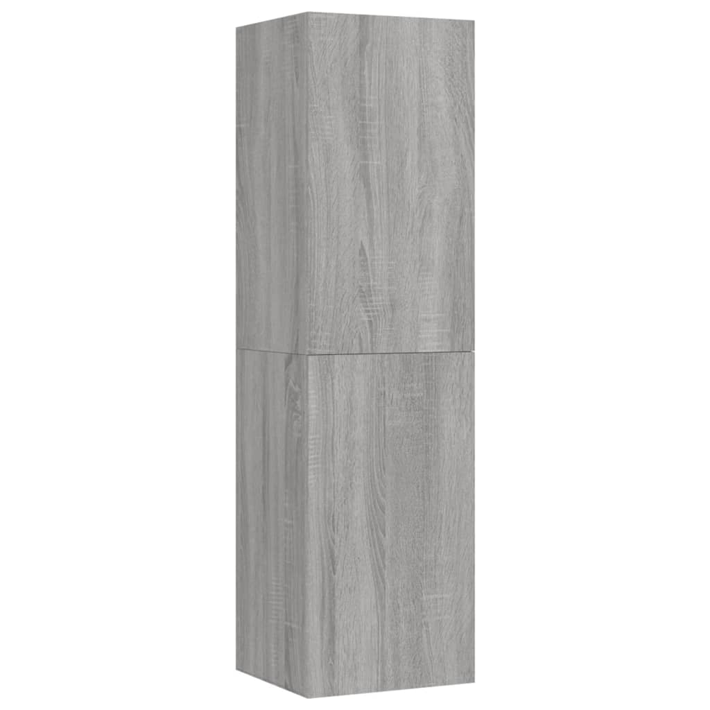 vidaXL Dulapuri TV montat pe perete, 2 buc., gri sonoma 30,5x30x110 cm