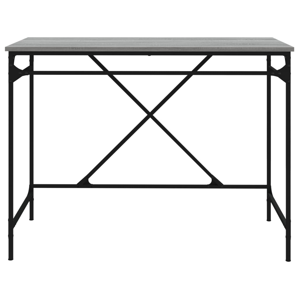 vidaXL Birou, gri sonoma, 100x50x75 cm, lemn prelucrat și fier