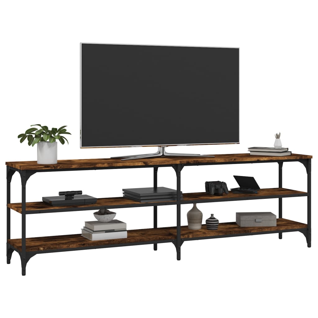 vidaXL Comodă TV, stejar fumuriu, 160x30x50 cm, lemn prelucrat