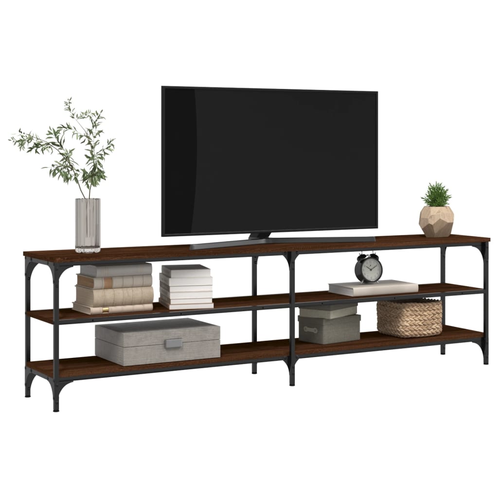 vidaXL Comodă TV, stejar maro, 180x30x50 cm lemn prelucrat și metal