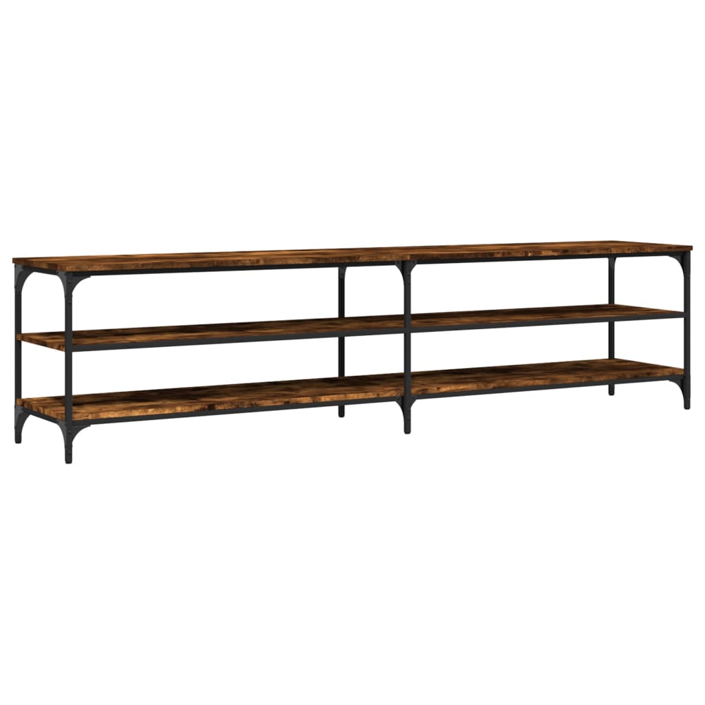 vidaXL Comodă TV, stejar fumuriu, 200x30x50 cm lemn prelucrat și metal