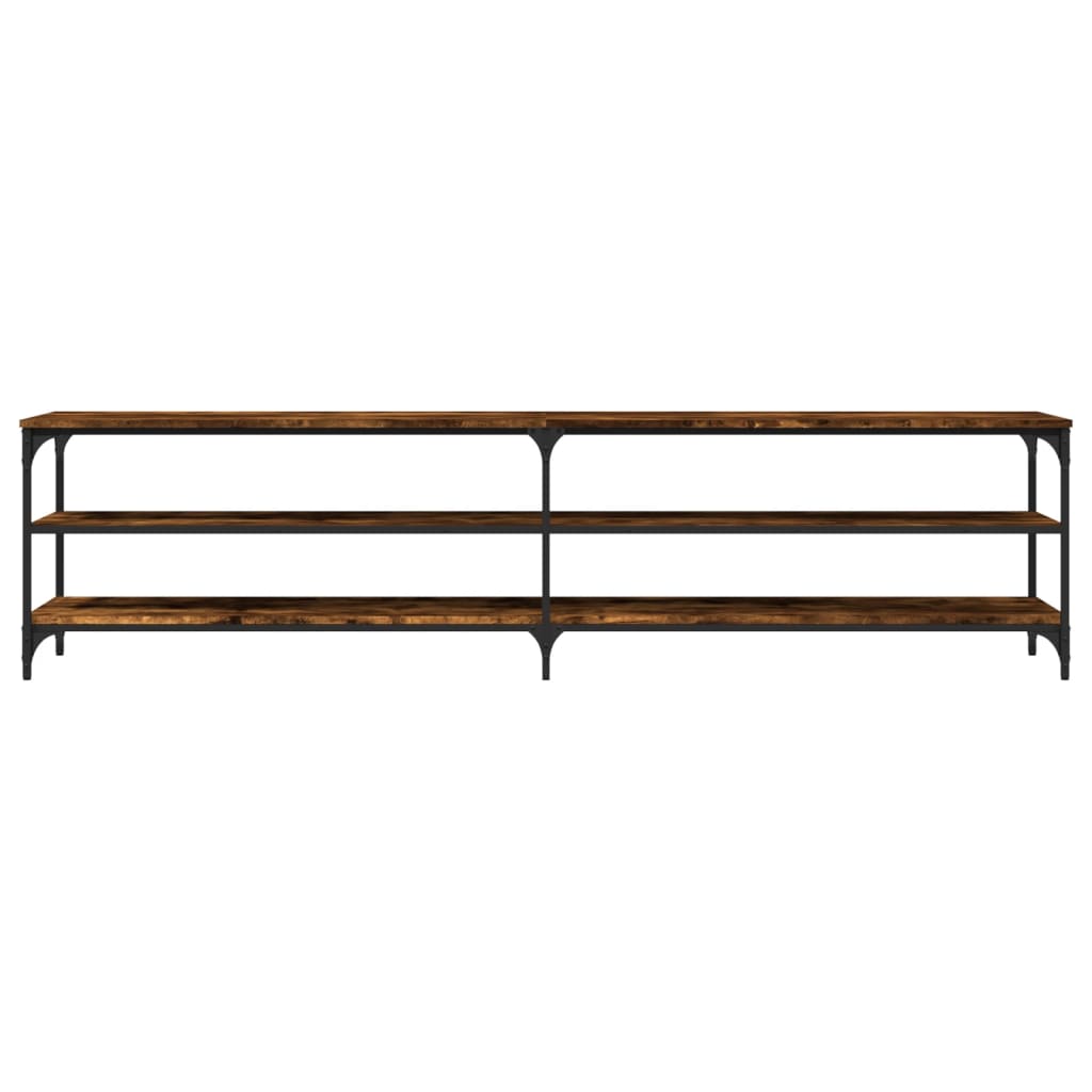 vidaXL Comodă TV, stejar fumuriu, 200x30x50 cm lemn prelucrat și metal
