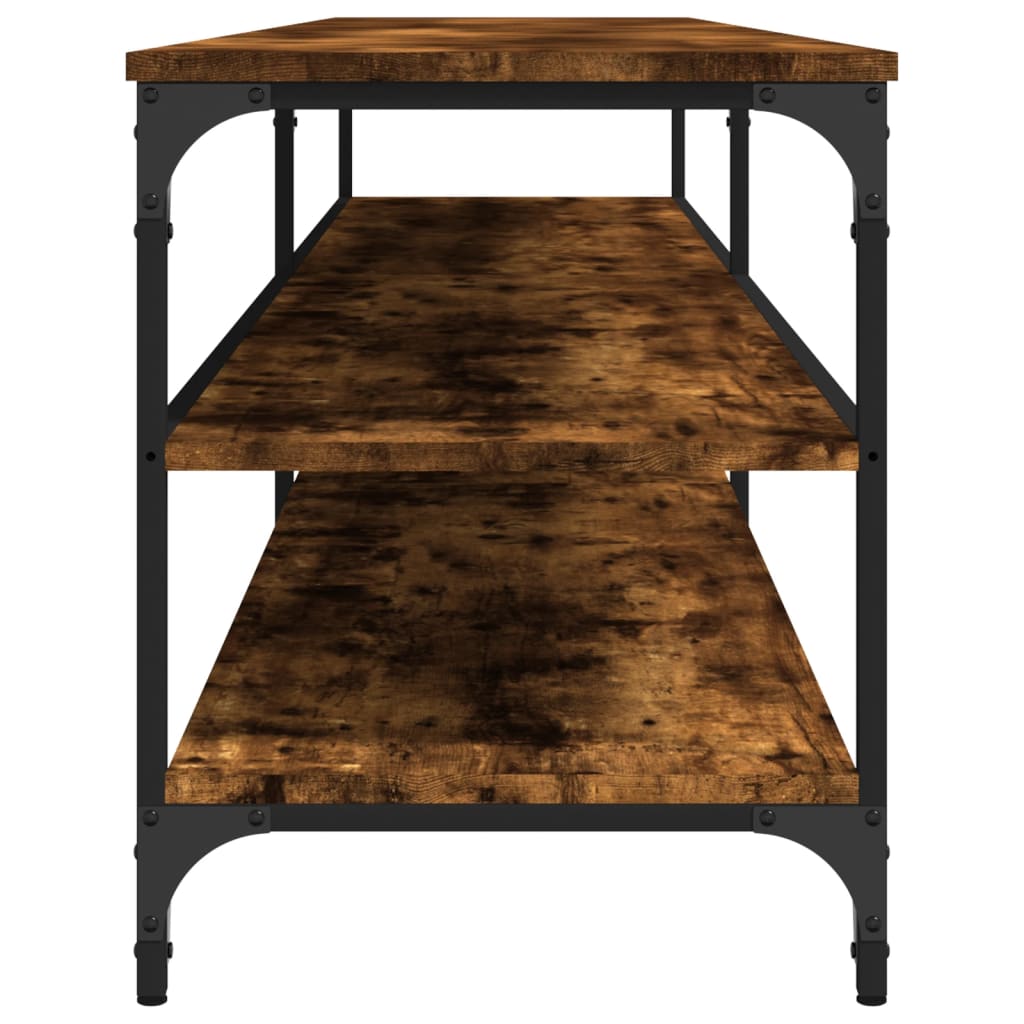 vidaXL Comodă TV, stejar fumuriu, 200x30x50 cm lemn prelucrat și metal