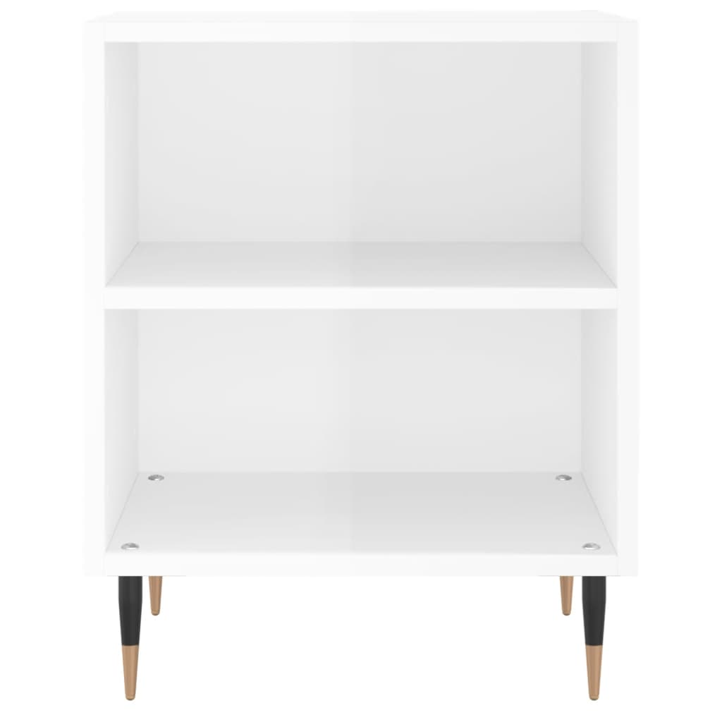 vidaXL Noptieră, alb extralucios, 40x30x50 cm, lemn compozit vidaXL Noptieră, alb extralucios, 40x30x50 cm, lemn compozit