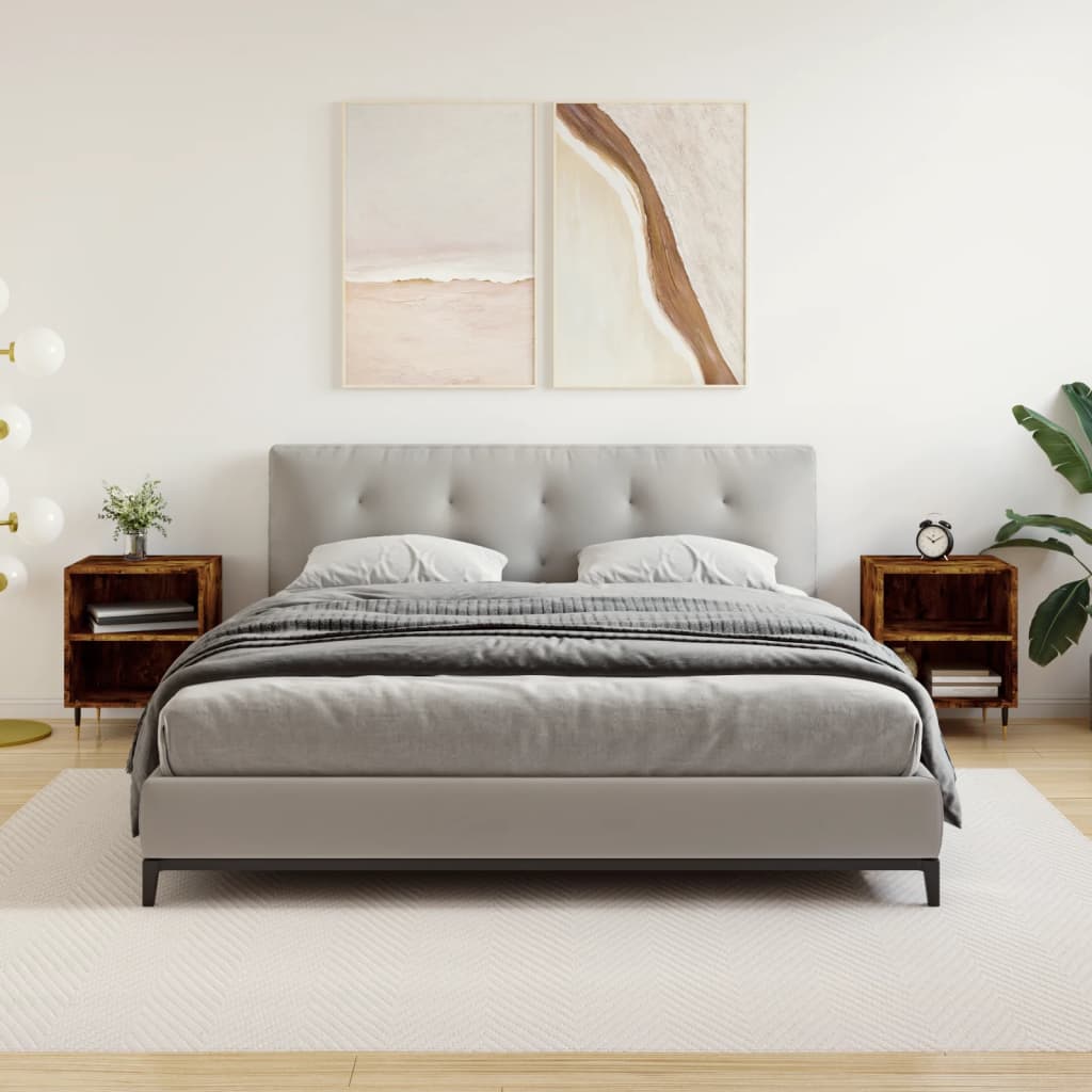 vidaXL Noptiere, 2 buc., stejar fumuriu, 40x30x50 cm, lemn compozit vidaXL Noptiere, 2 buc., stejar fumuriu, 40x30x50 cm, lemn compozit