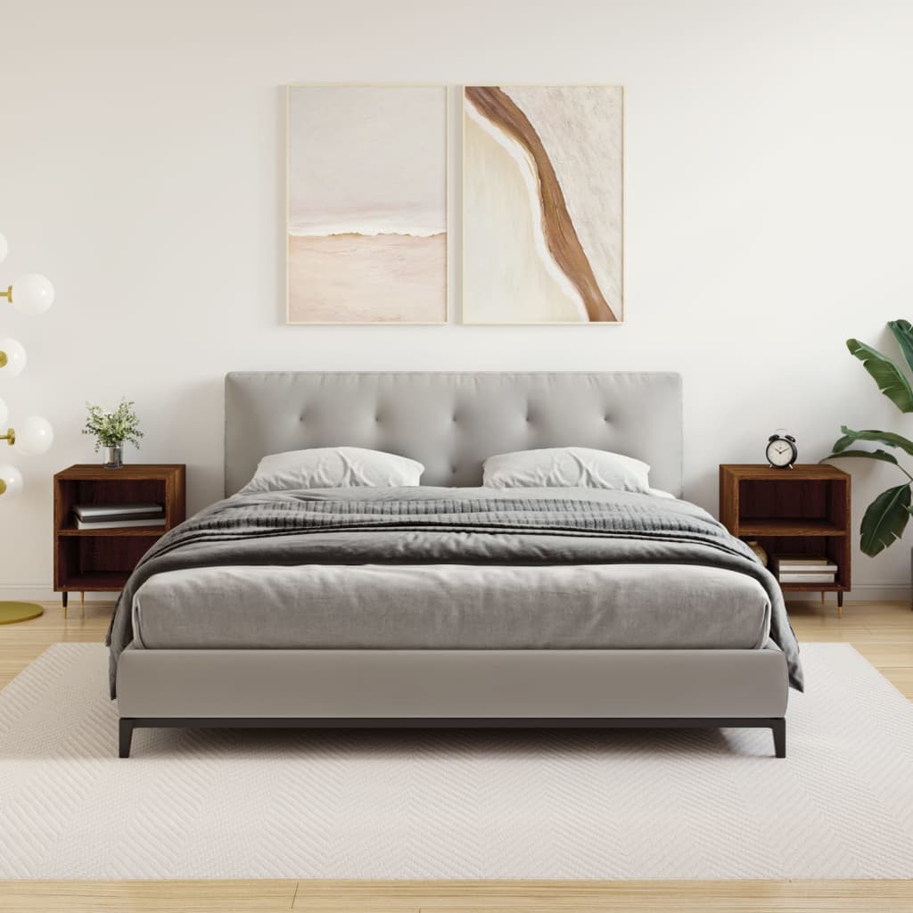 vidaXL Noptiere, 2 buc., stejar maro, 40x30x50 cm, lemn compozit