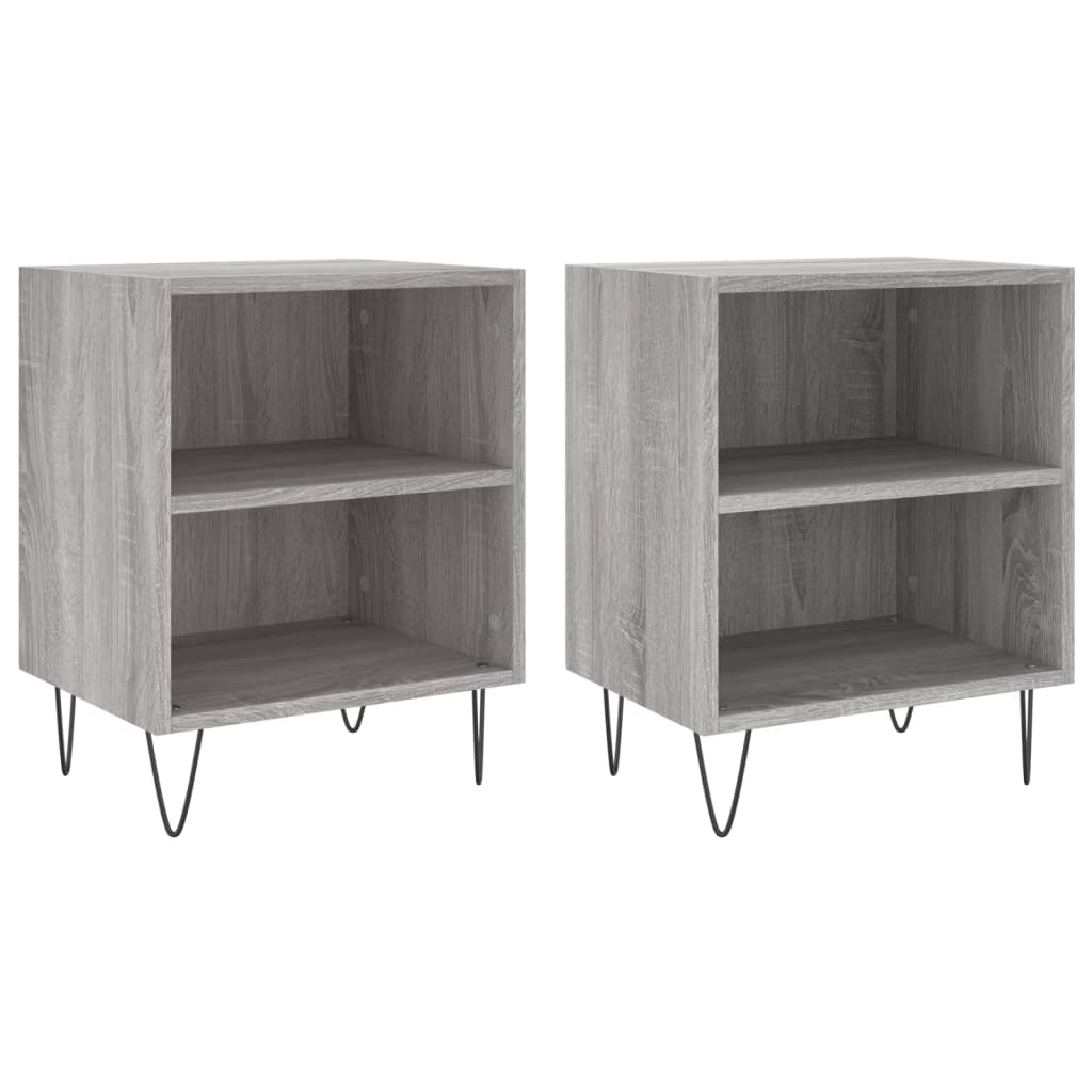vidaXL Noptiere, 2 buc., gri sonoma, 40x30x50 cm, lemn compozit vidaXL Noptiere, 2 buc., gri sonoma, 40x30x50 cm, lemn compozit