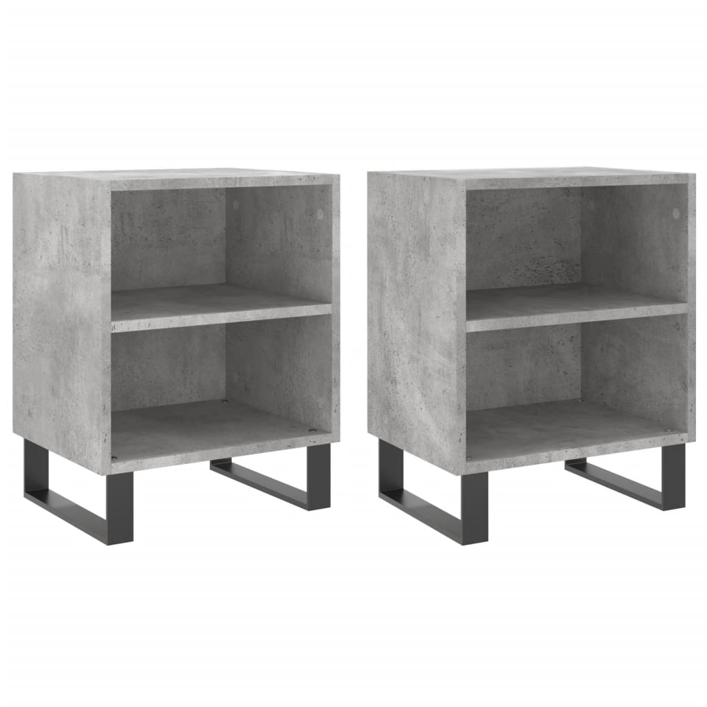 vidaXL Noptiere, 2 buc., gri beton, 40x30x50 cm, lemn compozit