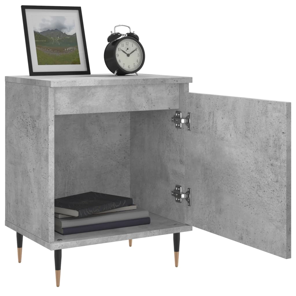 vidaXL Noptiere, 2 buc., gri beton, 40x30x50 cm, lemn compozit