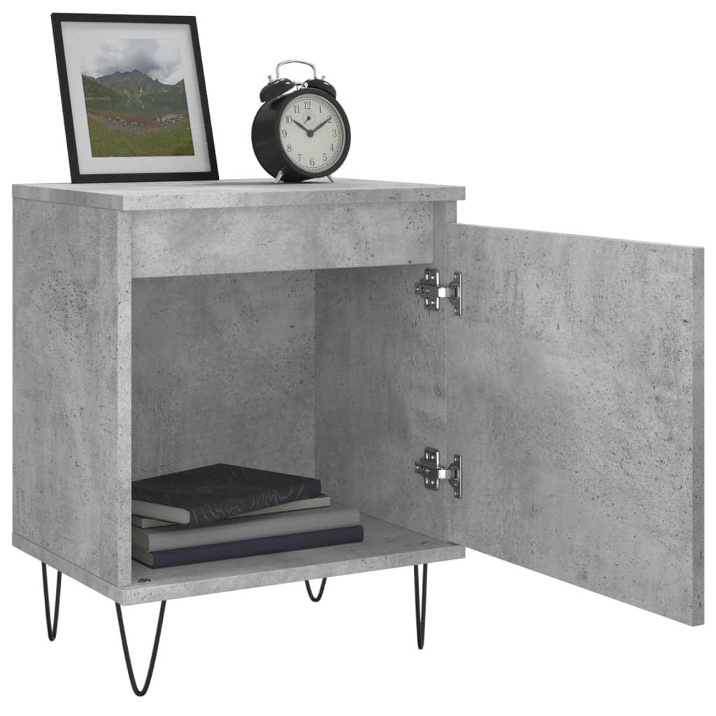vidaXL Noptiere, 2 buc., gri beton, 40x30x50 cm, lemn compozit