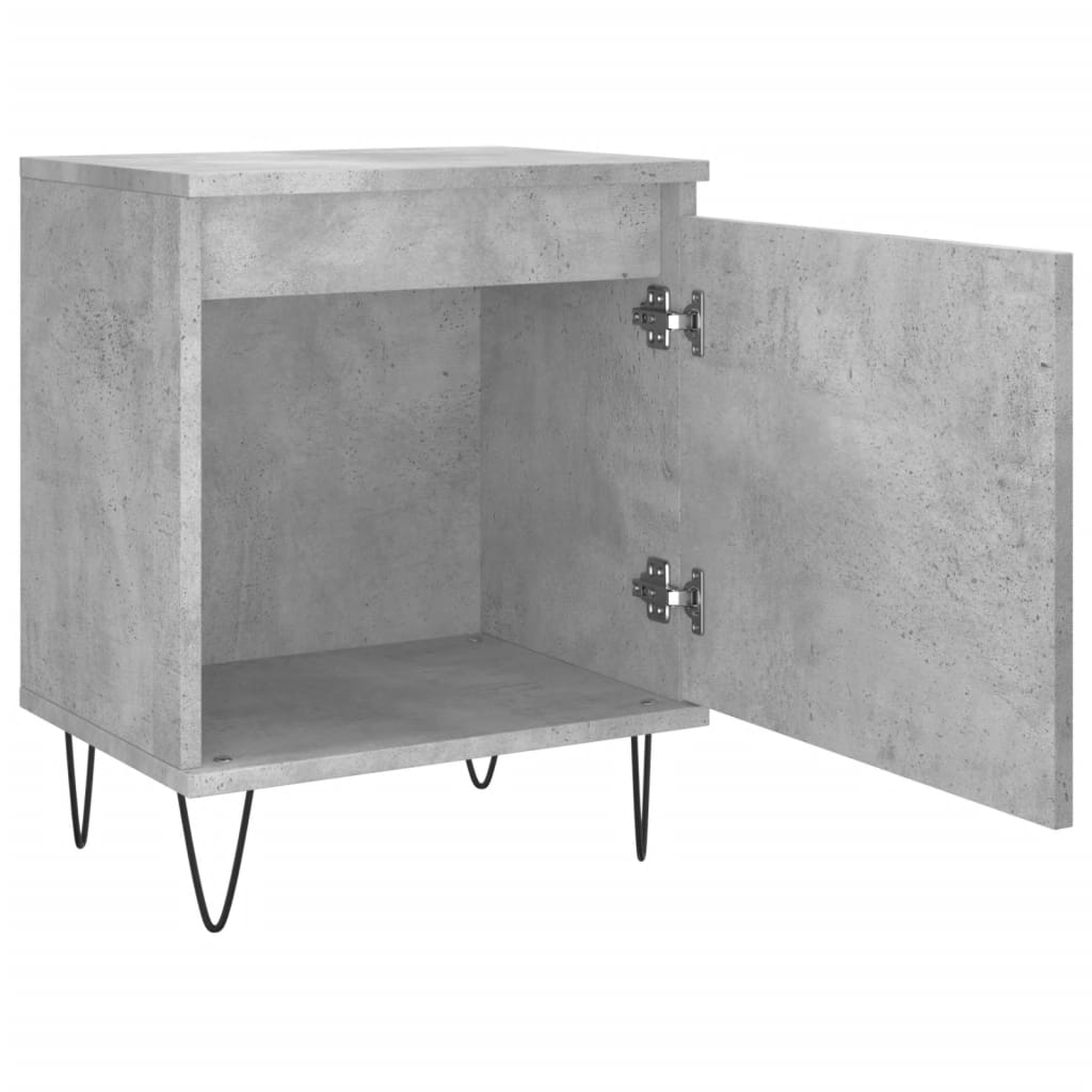 vidaXL Noptiere, 2 buc., gri beton, 40x30x50 cm, lemn compozit