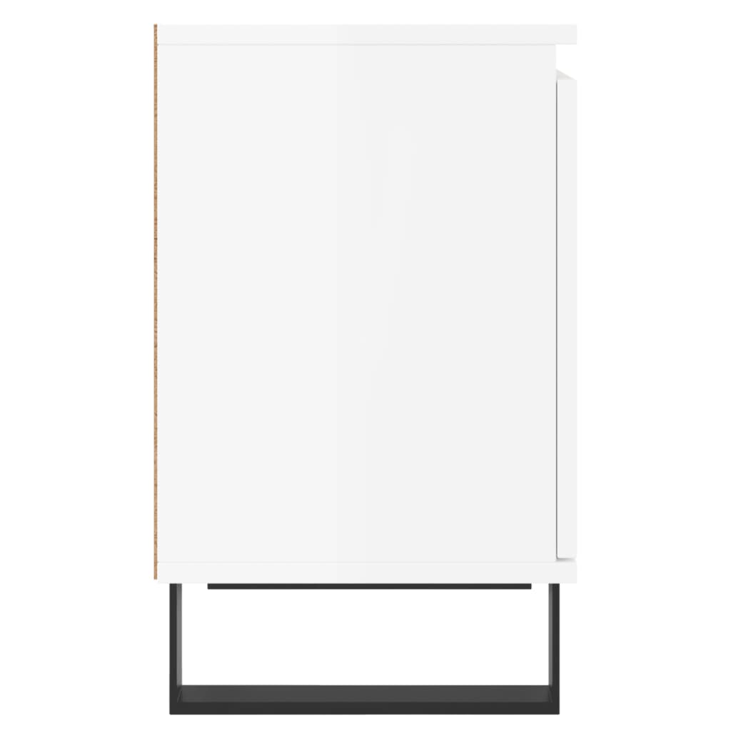 vidaXL Noptiere, 2 buc., alb extralucios, 40x30x50 cm, lemn compozit vidaXL Noptiere, 2 buc., alb extralucios, 40x30x50 cm, lemn compozit