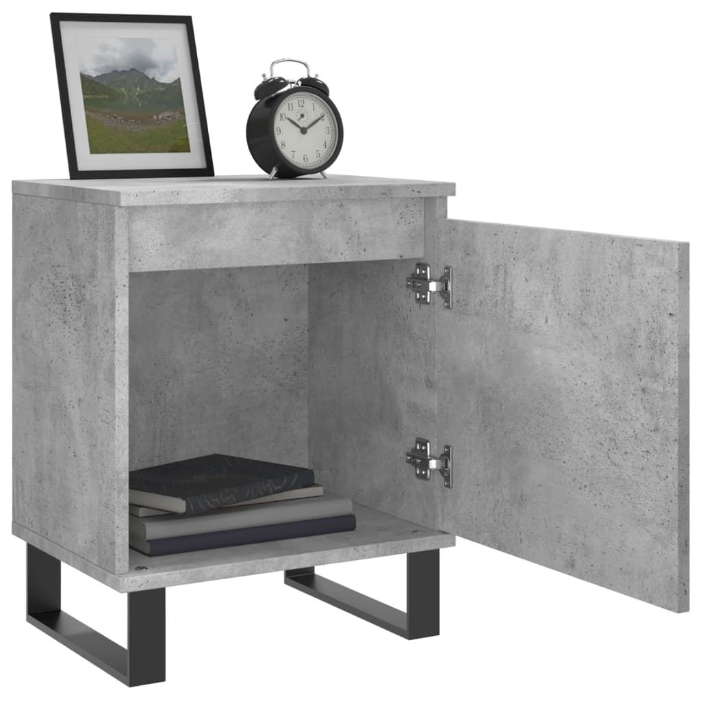 vidaXL Noptiere, 2 buc., gri beton, 40x30x50 cm, lemn compozit