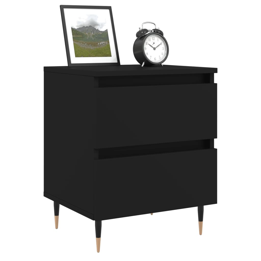 vidaXL Noptiere, 2 buc., negru, 40x35x50 cm, lemn compozit vidaXL Noptiere, 2 buc., negru, 40x35x50 cm, lemn compozit