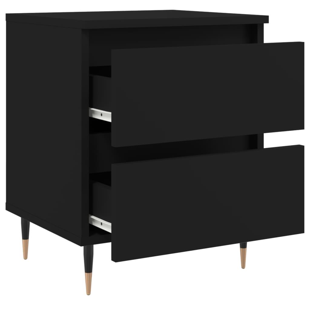 vidaXL Noptiere, 2 buc., negru, 40x35x50 cm, lemn compozit vidaXL Noptiere, 2 buc., negru, 40x35x50 cm, lemn compozit