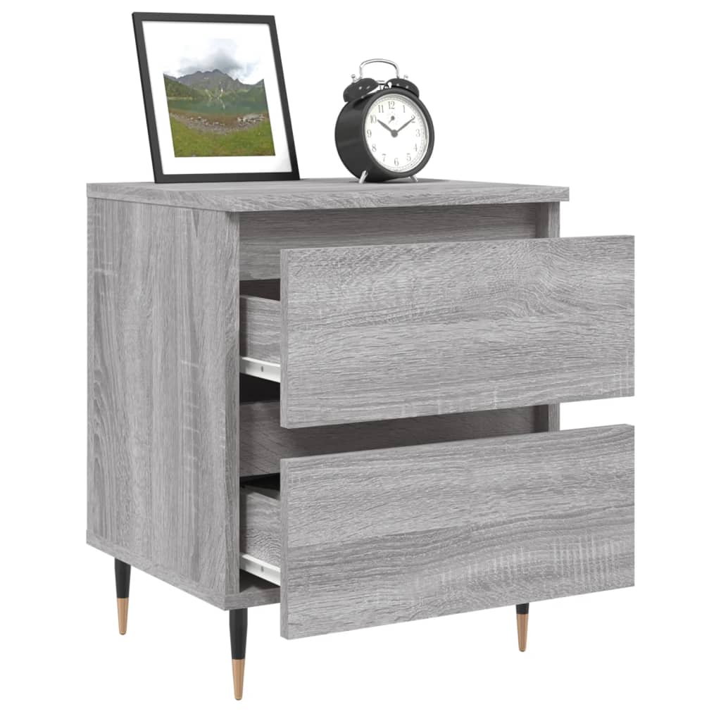 vidaXL Noptiere, 2 buc., gri sonoma, 40x35x50 cm, lemn compozit vidaXL Noptiere, 2 buc., gri sonoma, 40x35x50 cm, lemn compozit