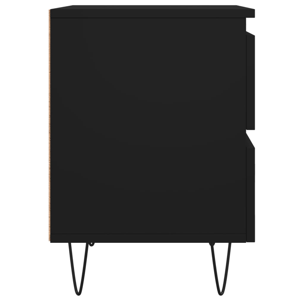 vidaXL Noptiere, 2 buc., negru, 40x35x50 cm, lemn compozit vidaXL Noptiere, 2 buc., negru, 40x35x50 cm, lemn compozit