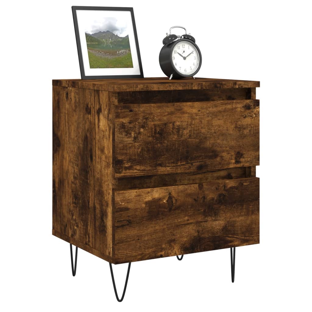 vidaXL Noptiere, 2 buc., stejar fumuriu, 40x35x50 cm, lemn compozit vidaXL Noptiere, 2 buc., stejar fumuriu, 40x35x50 cm, lemn compozit
