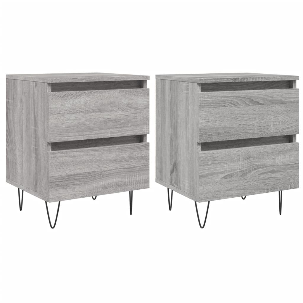 vidaXL Noptiere, 2 buc., gri sonoma, 40x35x50 cm, lemn compozit vidaXL Noptiere, 2 buc., gri sonoma, 40x35x50 cm, lemn compozit